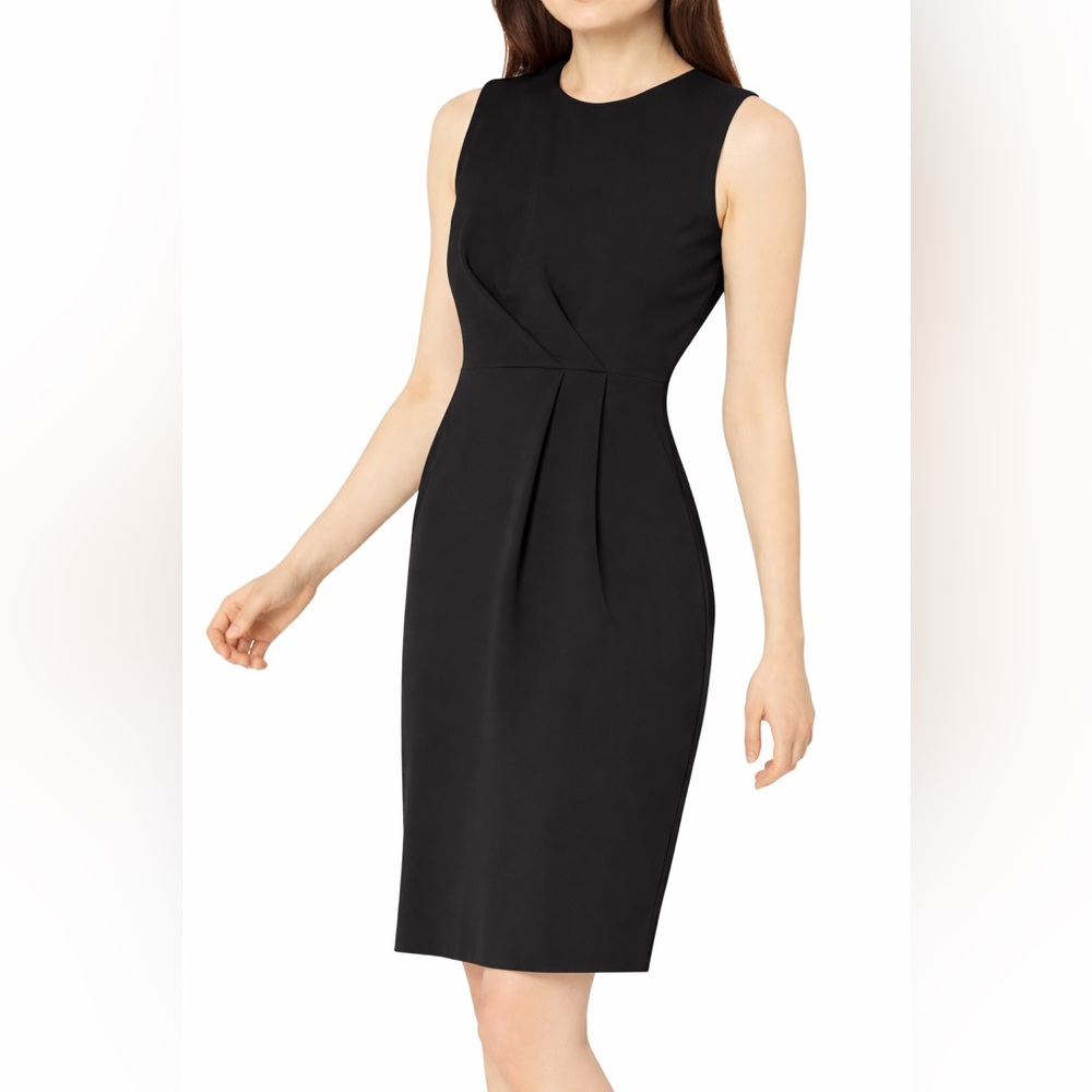 Calvin Klein luxury Black Pleated Waist Midi old money modest